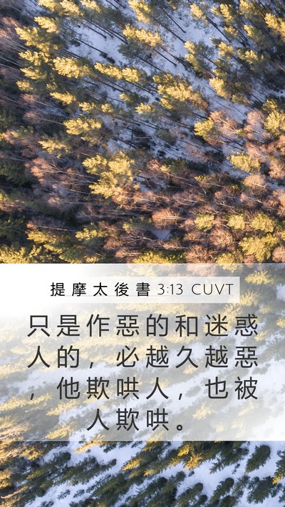 提 摩 太 後 書 3:13 CUVT Bible Verse Image
