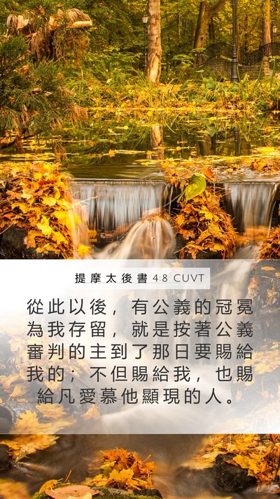 提 摩 太 後 書 4:8 CUVT Bible Verse Image