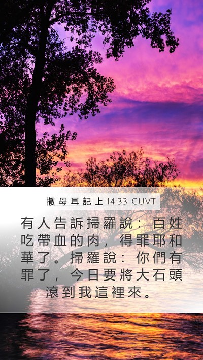 撒 母 耳 記 上 14:33 CUVT Bible Verse Image