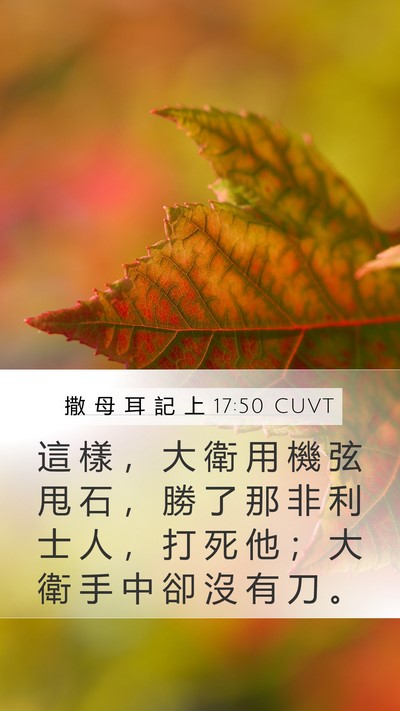 撒 母 耳 記 上 17:50 CUVT Bible Verse Image