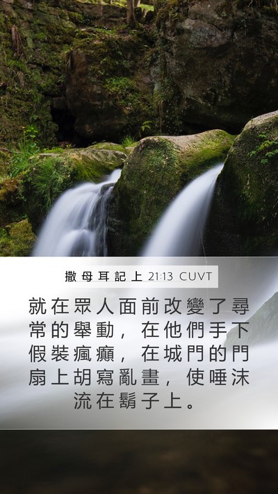 撒 母 耳 記 上 21:13 CUVT Bible Verse Image