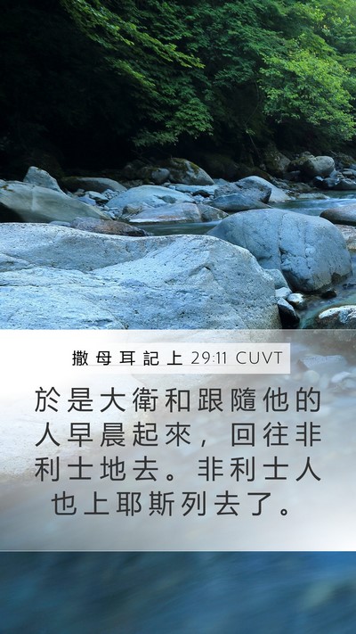 撒 母 耳 記 上 29:11 CUVT Bible Verse Image