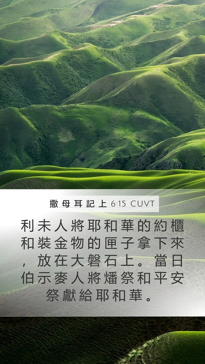 撒 母 耳 記 上 6:15 CUVT Mobile Phone Wallpaper - 利 未 人 將 耶 和 華 的 約 櫃 和 裝 - Mobile Bible Verse Wallpaper