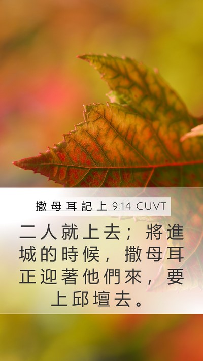 撒 母 耳 記 上 9:14 CUVT Mobile Phone Wallpaper - 二 人 就 上 去 ； 將 進 城 的 時 候 - Mobile Bible Verse Wallpaper