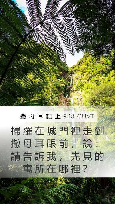 撒 母 耳 記 上 9:18 CUVT Mobile Phone Wallpaper - 掃 羅 在 城 門 裡 走 到 撒 母 耳 跟 - Mobile Bible Verse Wallpaper