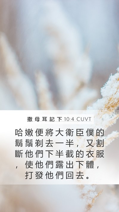 撒 母 耳 記 下 10:4 CUVT Bible Verse Image