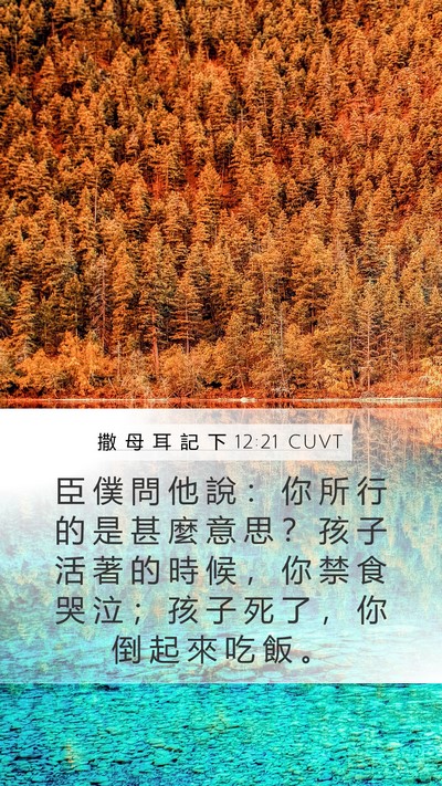 撒 母 耳 記 下 12:21 CUVT Mobile Phone Wallpaper - 臣 僕 問 他 說 ： 你 所 行 的 是 甚 - Mobile Bible Verse Wallpaper