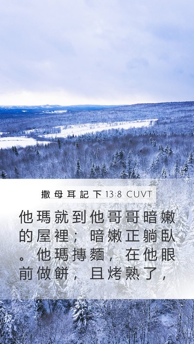 撒 母 耳 記 下 13:8 CUVT Bible Verse Image