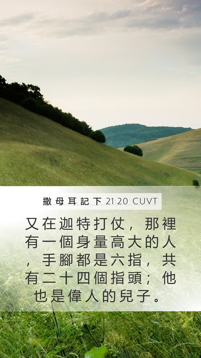 撒 母 耳 記 下 21:20 CUVT Bible Verse Image