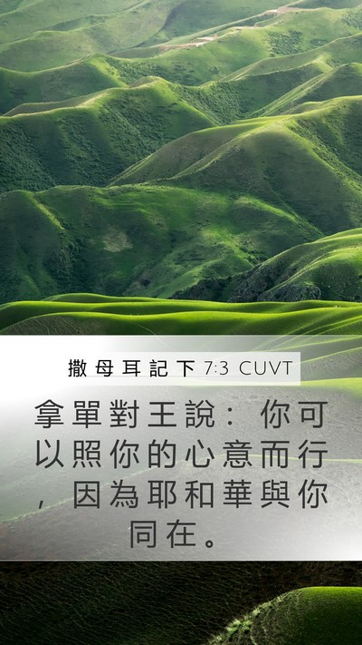 撒 母 耳 記 下 7:3 CUVT Mobile Phone Wallpaper - 拿 單 對 王 說 ： 你 可 以 照 你 的 - Mobile Bible Verse Wallpaper