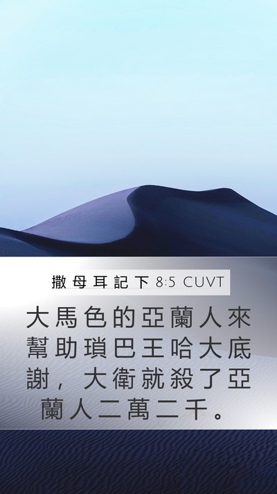 撒 母 耳 記 下 8:5 CUVT Bible Verse Image