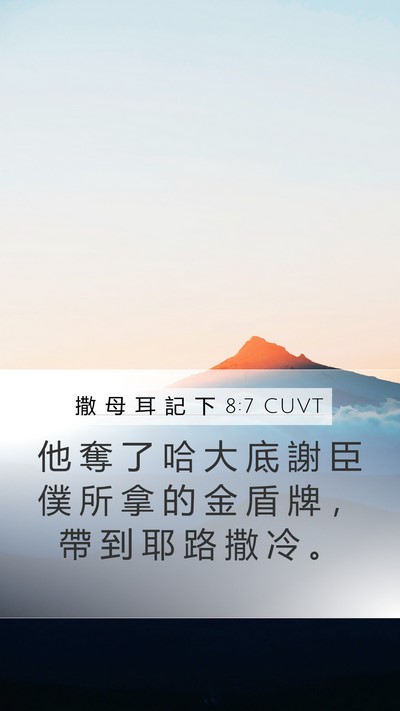 撒 母 耳 記 下 8:7 CUVT Bible Verse Image