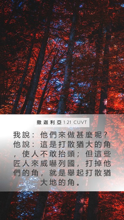 撒 迦 利 亞 1:21 CUVT Bible Verse Image