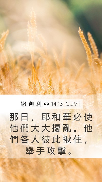撒 迦 利 亞 14:13 CUVT Bible Verse Image