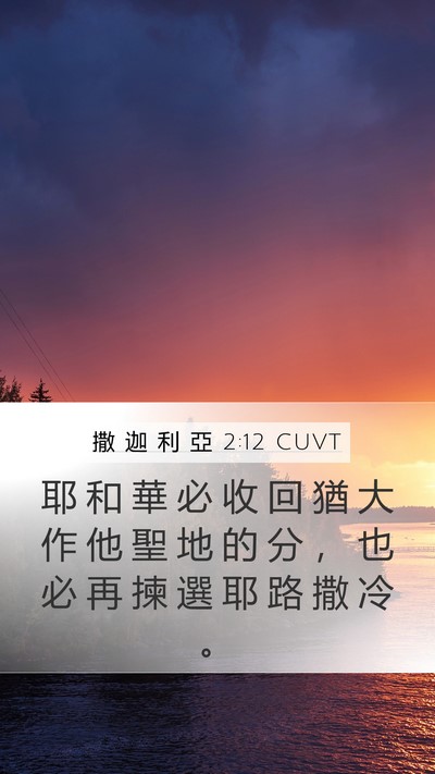 撒 迦 利 亞 2:12 CUVT Bible Verse Image