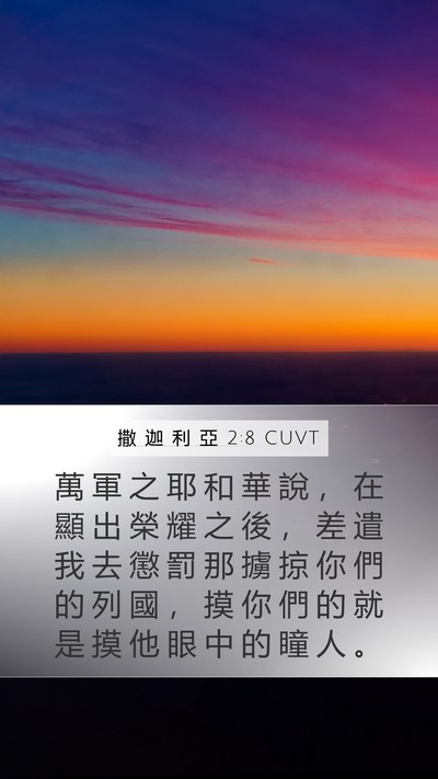 撒 迦 利 亞 2:8 CUVT Bible Verse Image