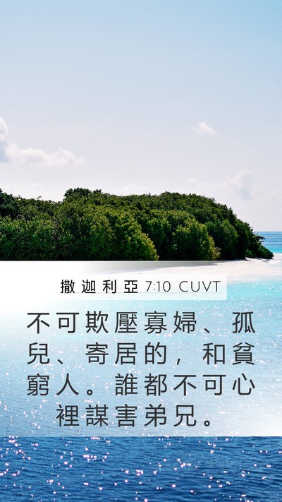 撒 迦 利 亞 7:10 CUVT Bible Verse Image