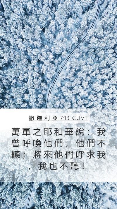 撒 迦 利 亞 7:13 CUVT Bible Verse Image