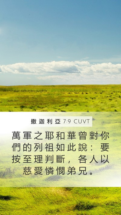 撒 迦 利 亞 7:9 CUVT Bible Verse Image