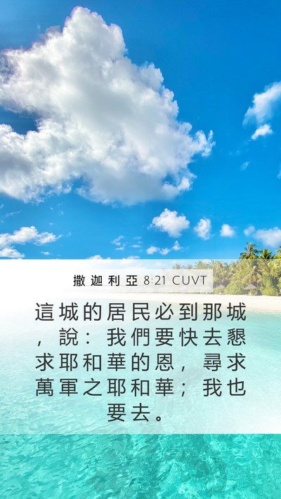撒 迦 利 亞 8:21 CUVT Bible Verse Image