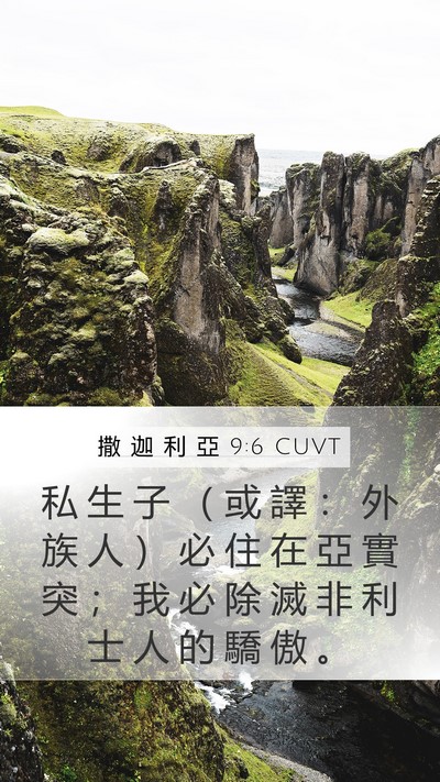 撒 迦 利 亞 9:6 CUVT Bible Verse Image