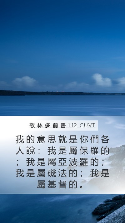 歌 林 多 前 書 1:12 CUVT Bible Verse Image