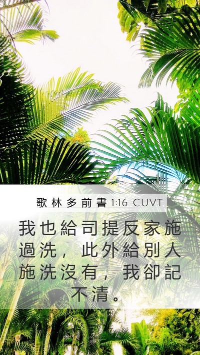 歌 林 多 前 書 1:16 CUVT Bible Verse Image