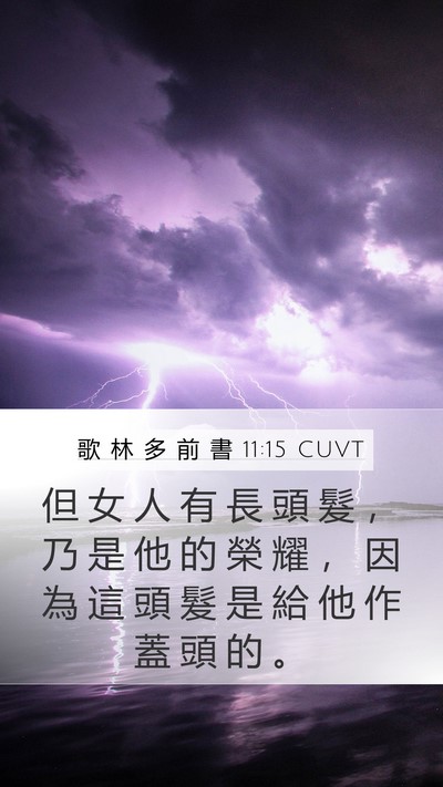 歌 林 多 前 書 11:15 CUVT Mobile Phone Wallpaper - 但 女 人 有 長 頭 髮 ， 乃 是 他 的 - Mobile Bible Verse Wallpaper