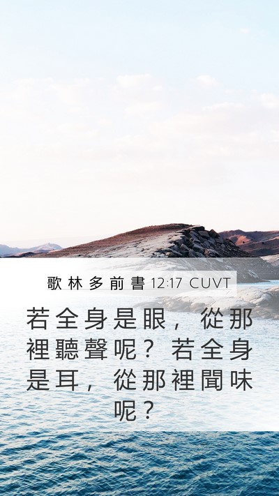 歌 林 多 前 書 12:17 CUVT Mobile Phone Wallpaper - 若 全 身 是 眼 ， 從 那 裡 聽 聲 呢 - Mobile Bible Verse Wallpaper