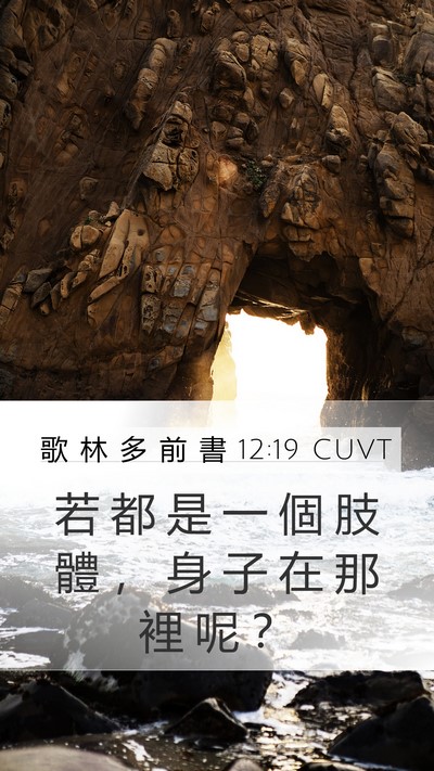 歌 林 多 前 書 12:19 CUVT Mobile Phone Wallpaper - 若 都 是 一 個 肢 體 ， 身 子 在 那 - Mobile Bible Verse Wallpaper