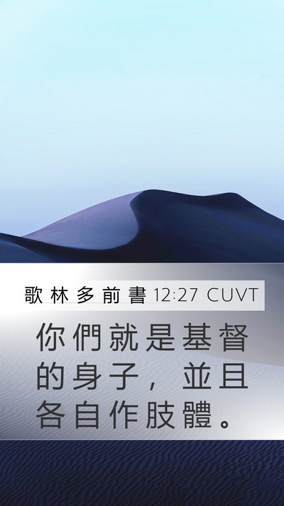 歌 林 多 前 書 12:27 CUVT Bible Verse Image