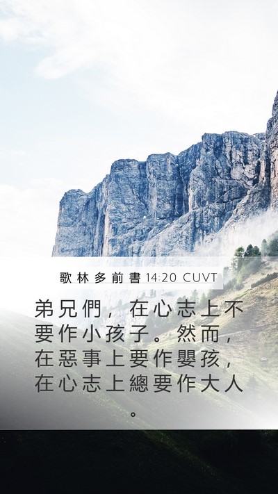 歌 林 多 前 書 14:20 CUVT Bible Verse Image