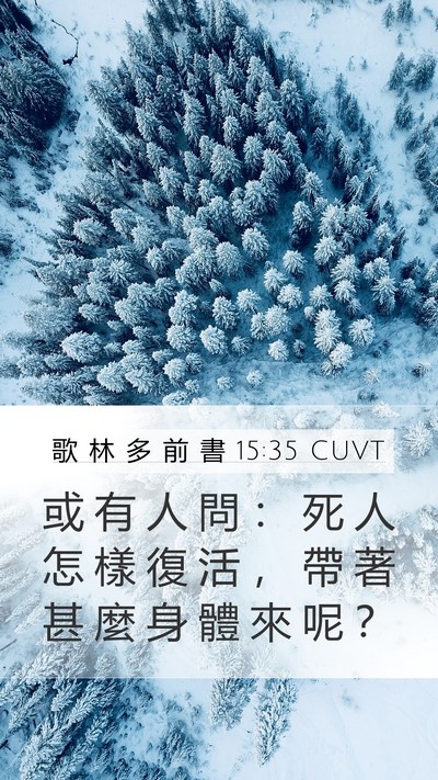 歌 林 多 前 書 15:35 CUVT Bible Verse Image