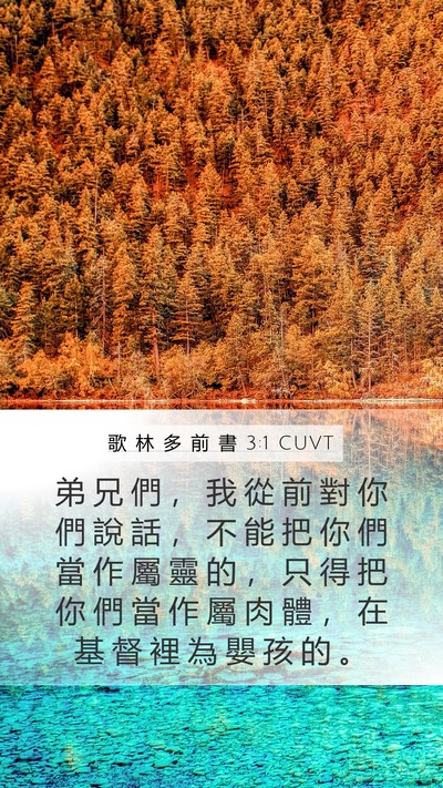 歌 林 多 前 書 3:1 CUVT Bible Verse Image