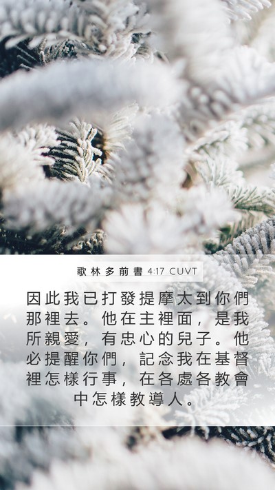 歌 林 多 前 書 4:17 CUVT Bible Verse Image