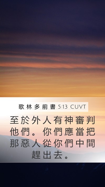 歌 林 多 前 書 5:13 CUVT Bible Verse Image