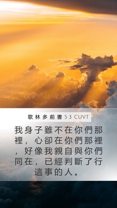 歌 林 多 前 書 5:3 CUVT Bible Verse Image