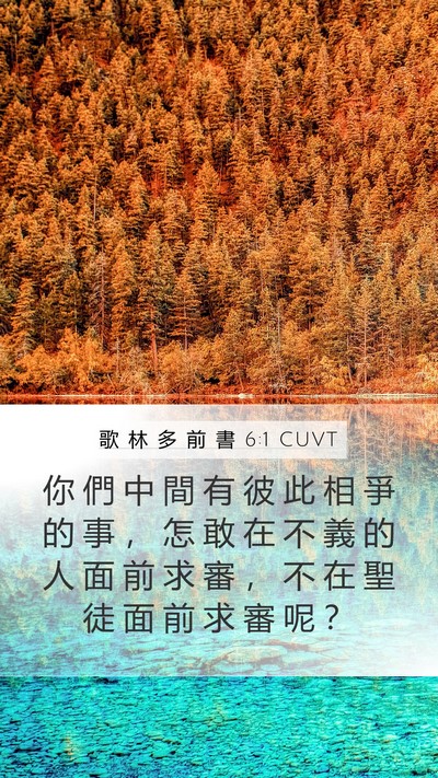 歌 林 多 前 書 6:1 CUVT Bible Verse Image