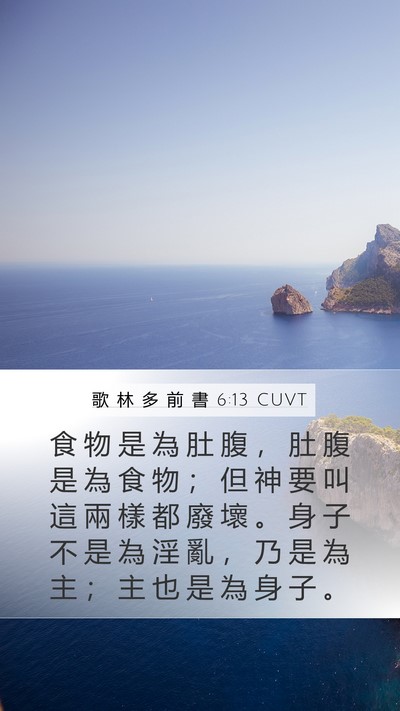 歌 林 多 前 書 6:13 CUVT Bible Verse Image