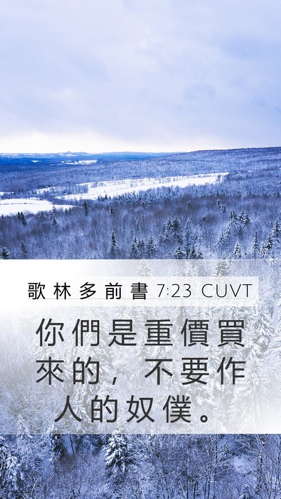 歌 林 多 前 書 7:23 CUVT Bible Verse Image