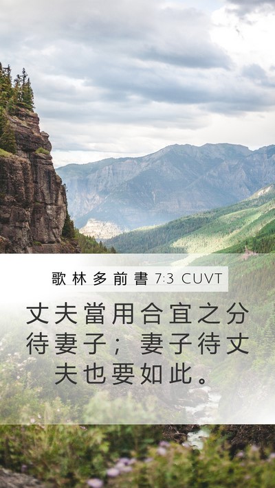 歌 林 多 前 書 7:3 CUVT Bible Verse Image