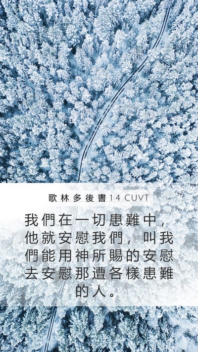 歌 林 多 後 書 1:4 CUVT Bible Verse Image