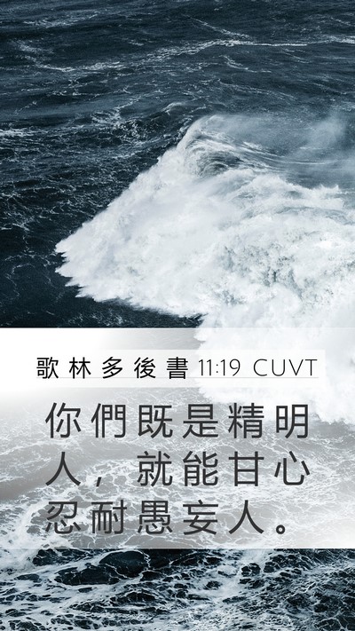 歌 林 多 後 書 11:19 CUVT Bible Verse Image