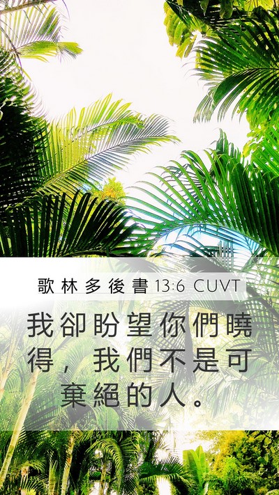 歌 林 多 後 書 13:6 CUVT Bible Verse Image