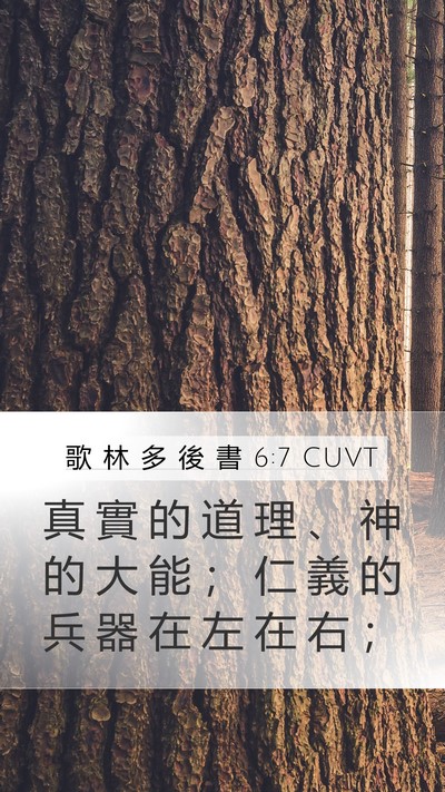 歌 林 多 後 書 6:7 CUVT Bible Verse Image