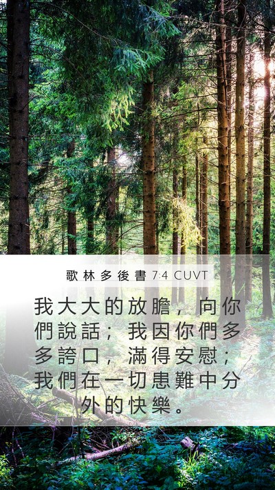 歌 林 多 後 書 7:4 CUVT Bible Verse Image
