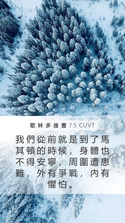 歌 林 多 後 書 7:5 CUVT Bible Verse Image