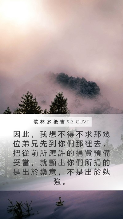 歌 林 多 後 書 9:5 CUVT Bible Verse Image