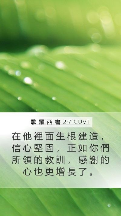 歌 羅 西 書 2:7 CUVT Bible Verse Image