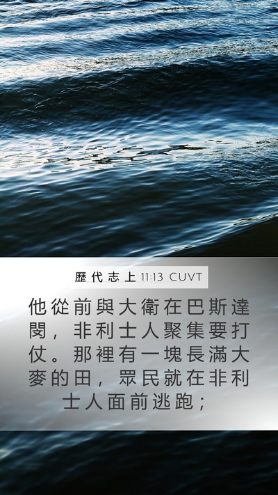 歷 代 志 上 11:13 CUVT Bible Verse Image